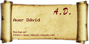 Auer Dávid névjegykártya